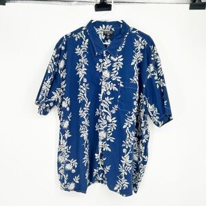 Vintage‎ Polo Jeans Co Ralph Lauren Hawaiian Shirt Blue Floral Print Mens Sz XXL